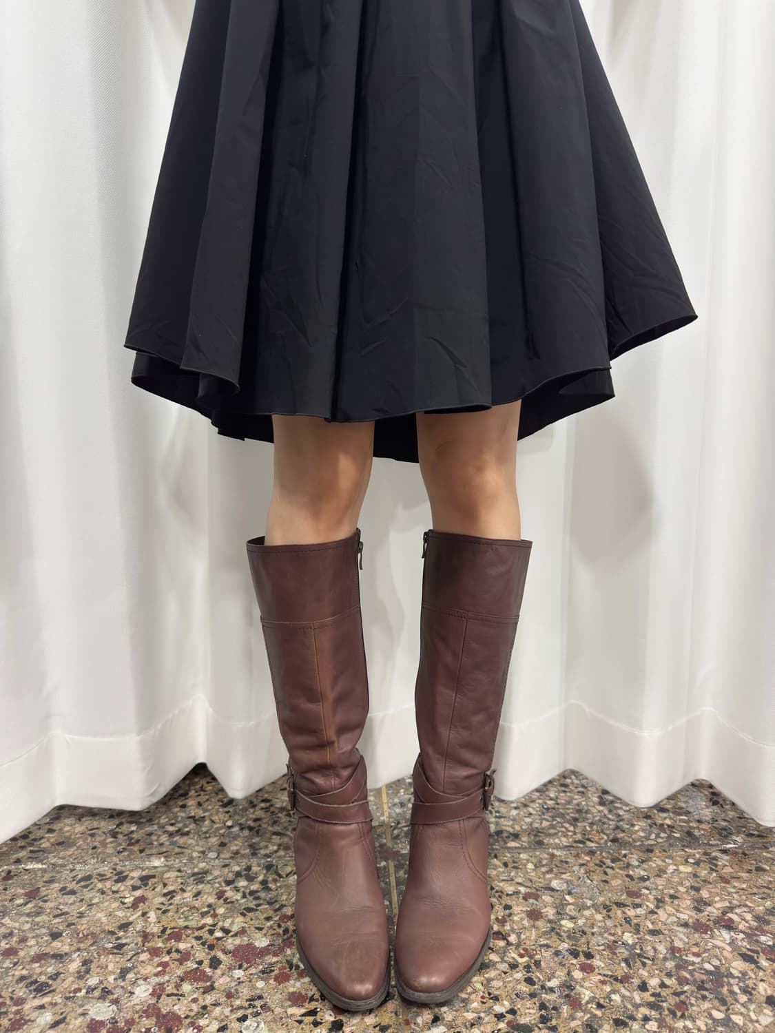 brown buckle leather boots 상품이미지6