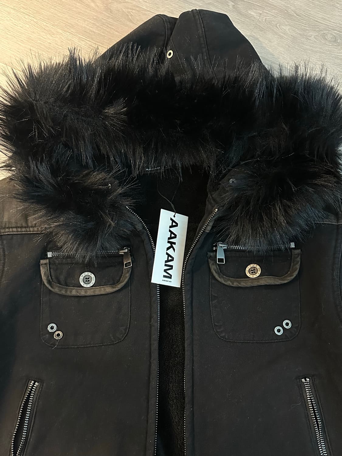 아캄 Fur Camo Contrast Jacket (Black) 상품이미지3