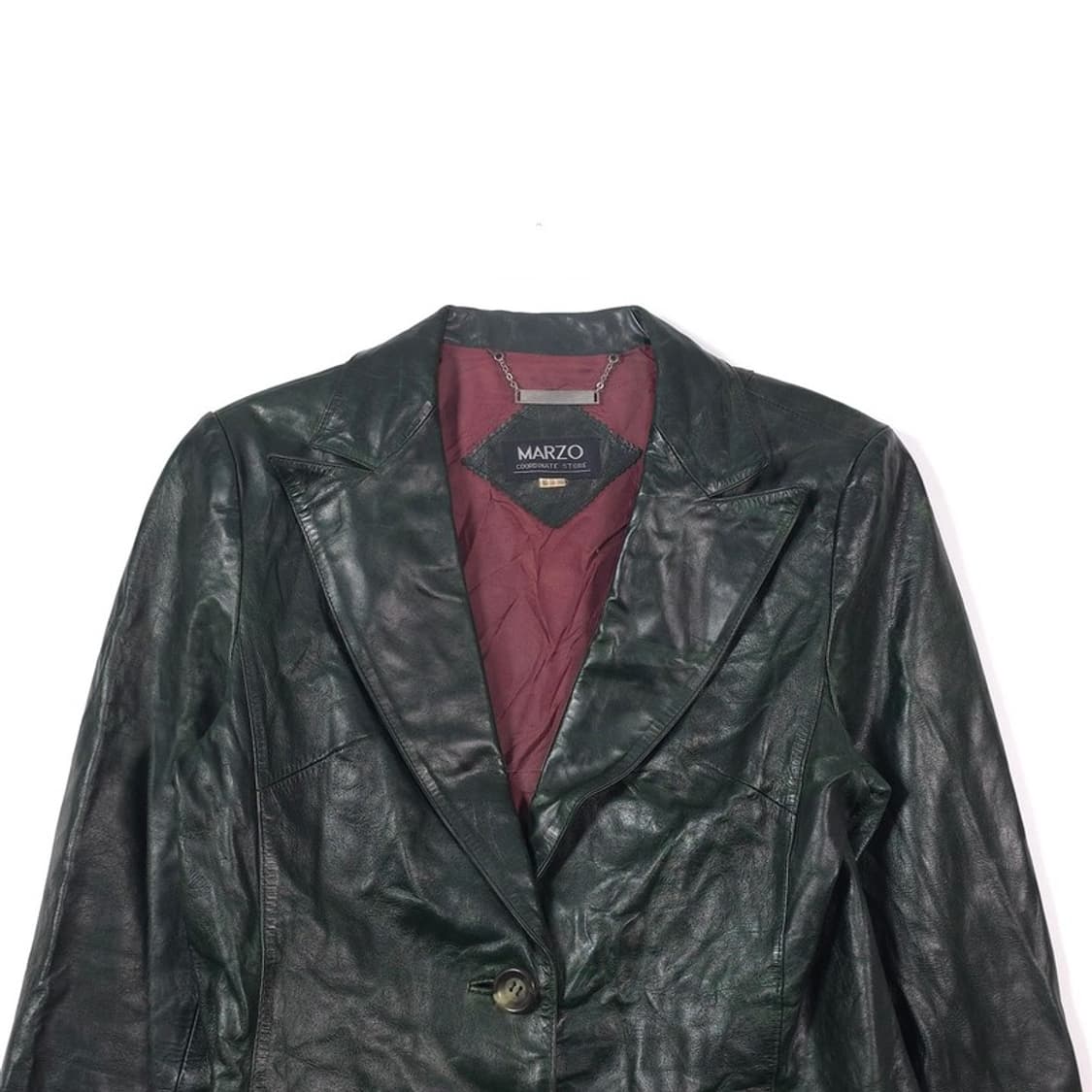 MARZO 마르조 천연 소가죽 딥그린 블레이저 자켓 상품이미지3