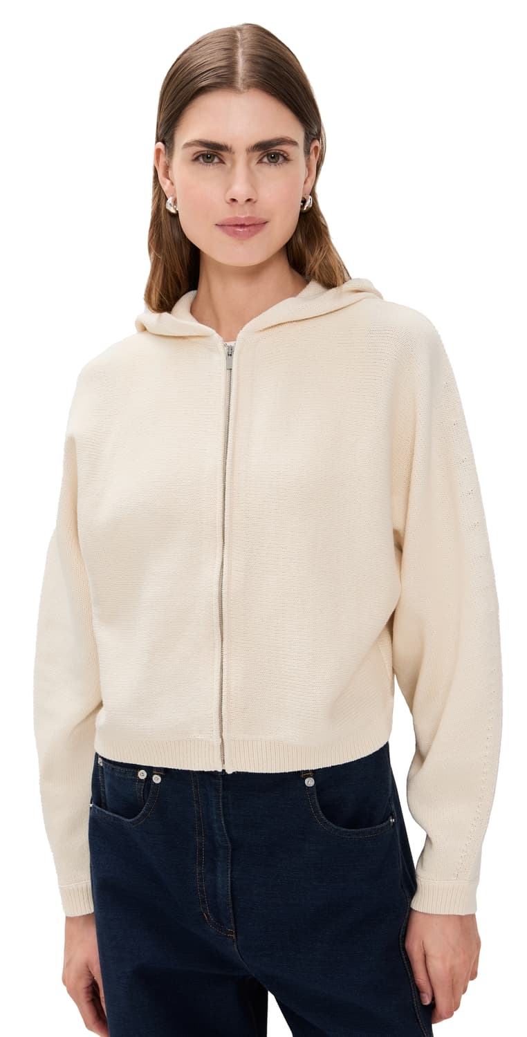 띠어리 캐시미어 후드 가디건 베이지 L 77 상품이미지1