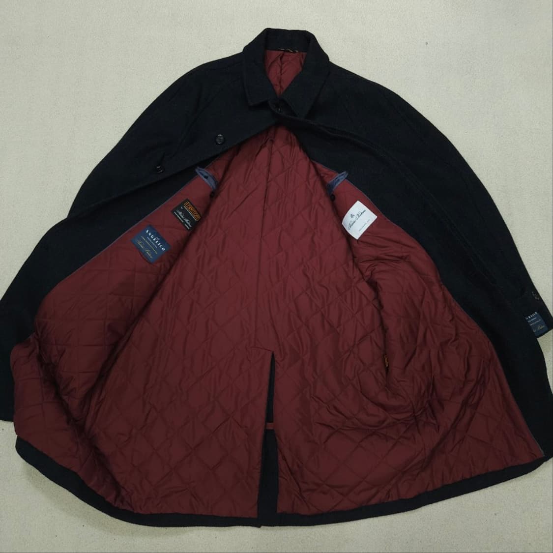 브룩스 브라더스 안젤리코 울 헤링본 발마칸 코트 XXL 상품이미지6