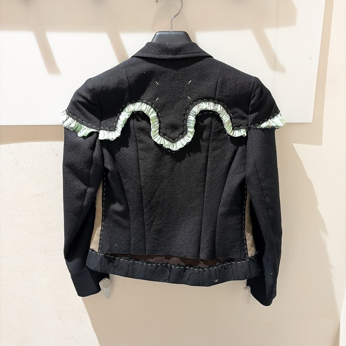 (정품/새상품) 메종 마르지엘라 여성 블랙 패치워크 러플 자켓 상품이미지3