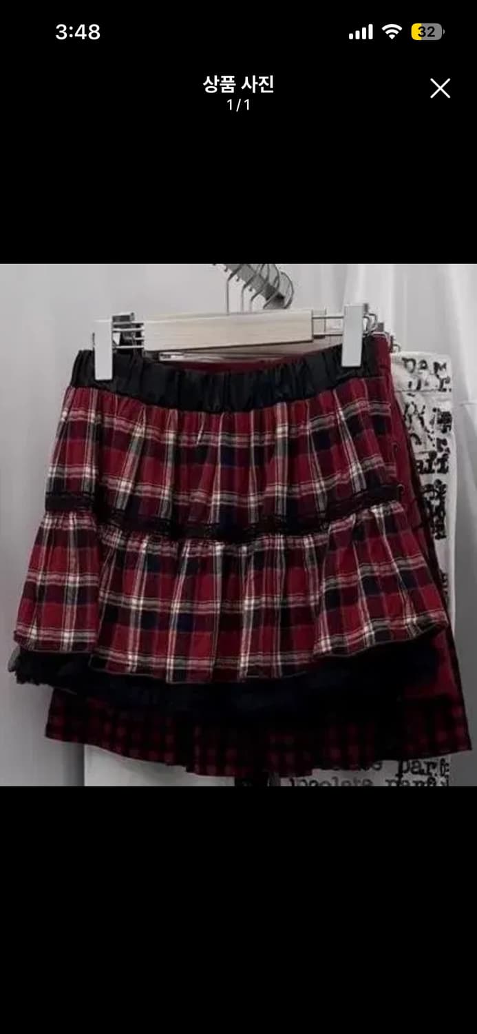 루카아카이브 빈티지 갸루 펑크 캐캐체st 체크 스커트 상품이미지1