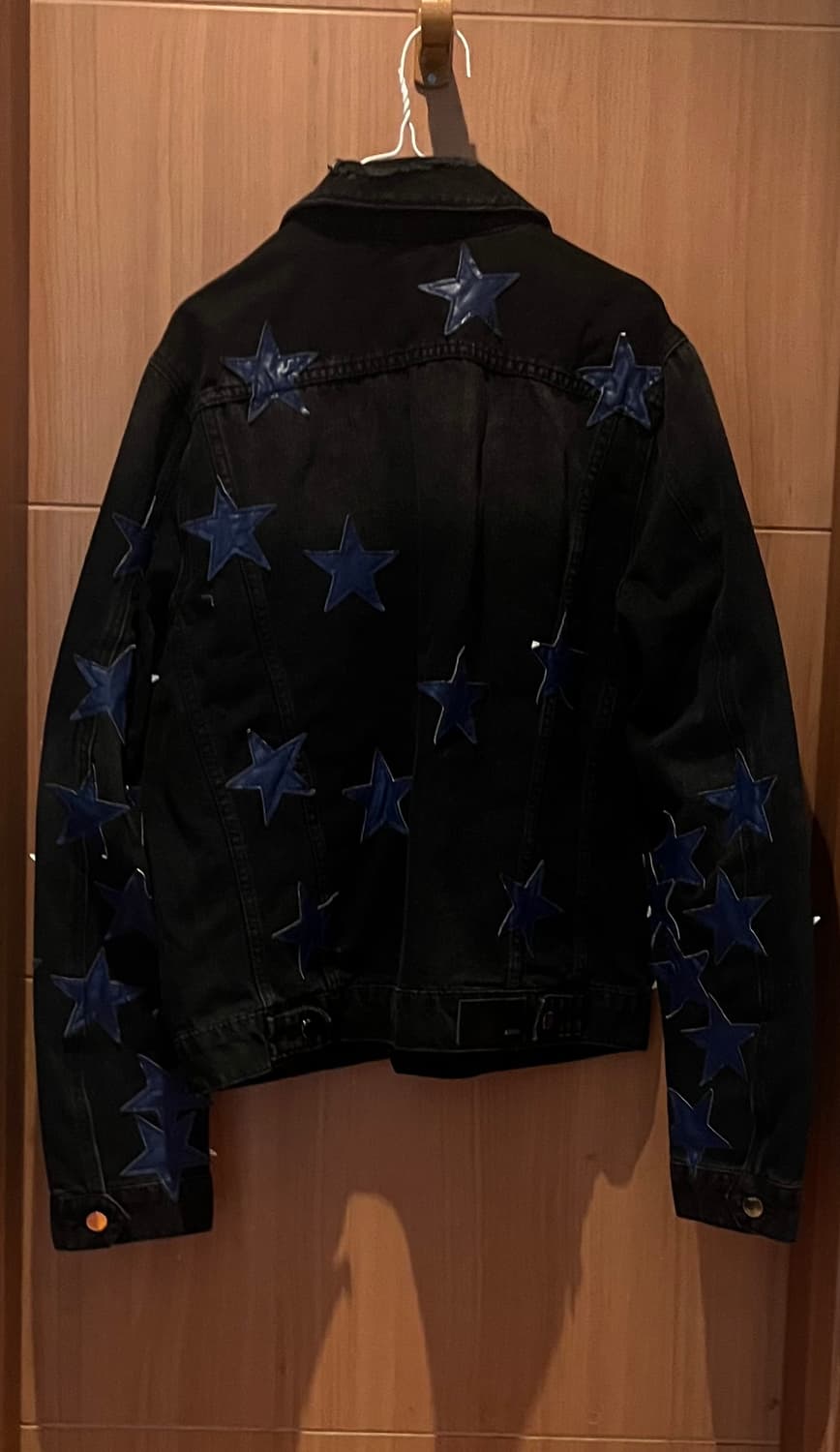 AMIRI 별패턴 블랙 데님 트러커 자켓 M 새상품 상품이미지3