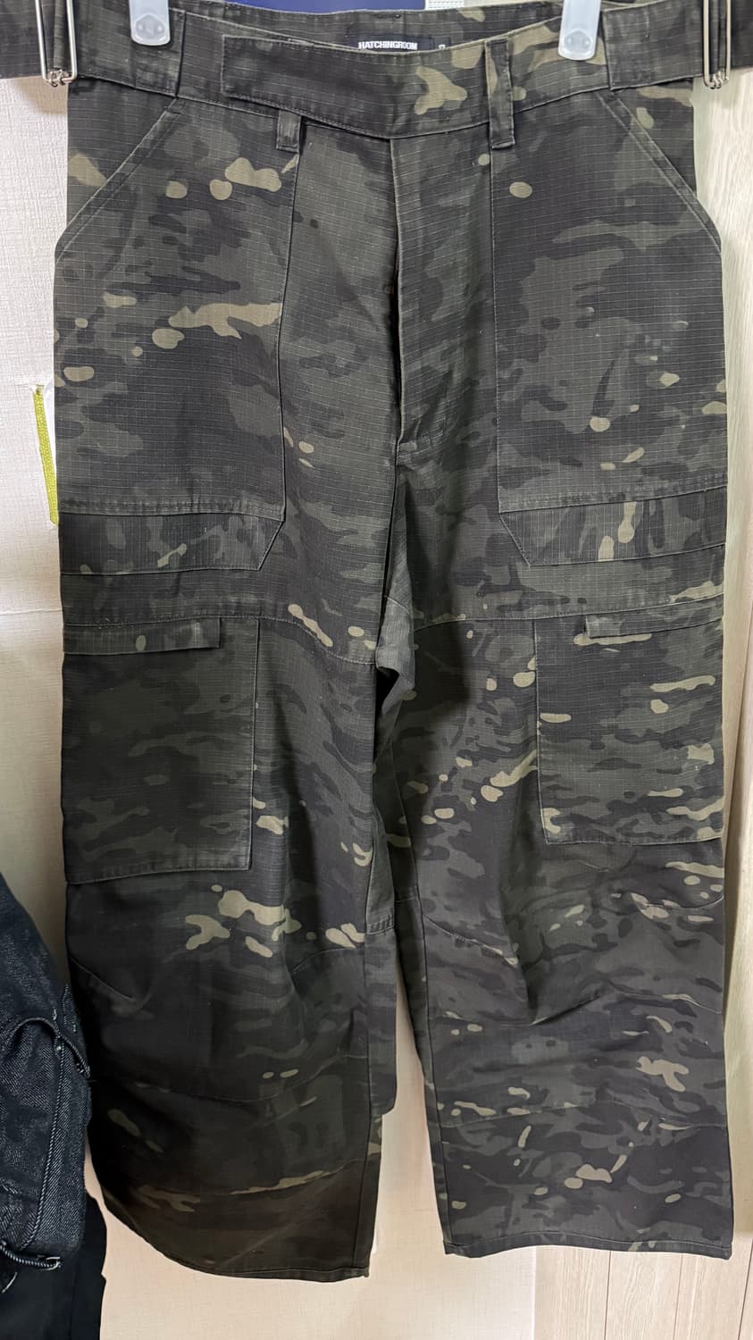 해칭룸 퍼티그 오버 팬츠 립스탑 블랙 카모 3 상품이미지2