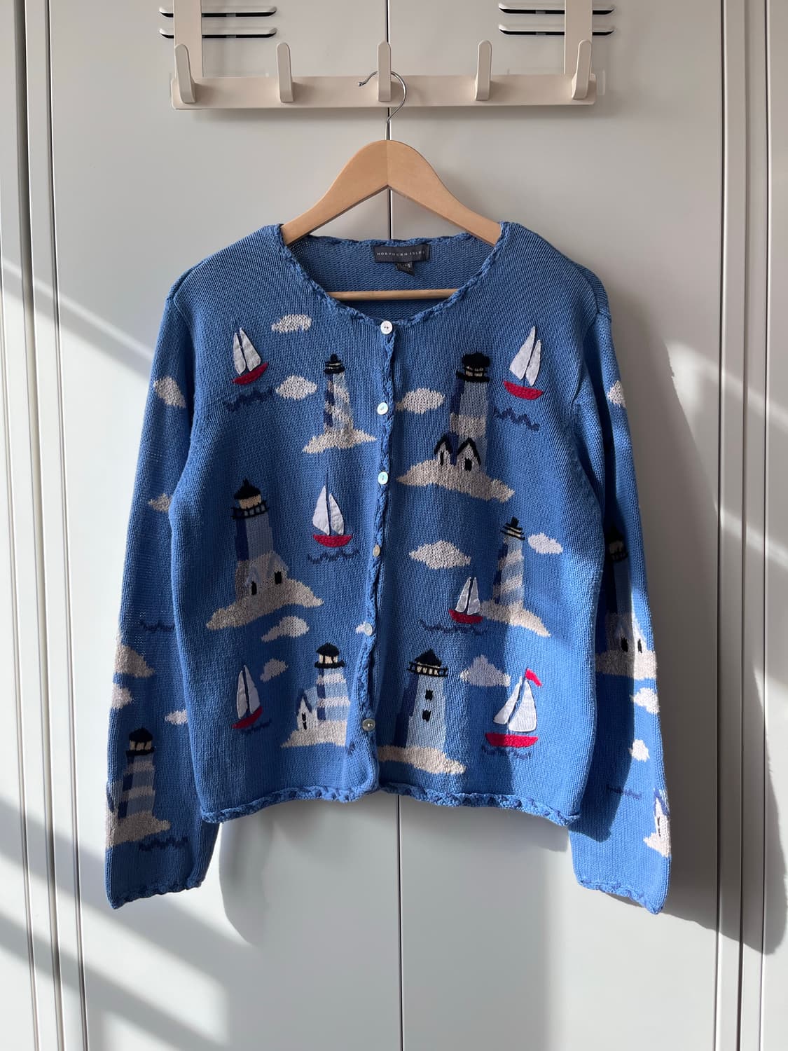 (Rare) Northern isles 바다 풍경 니트 가디건 상품이미지1