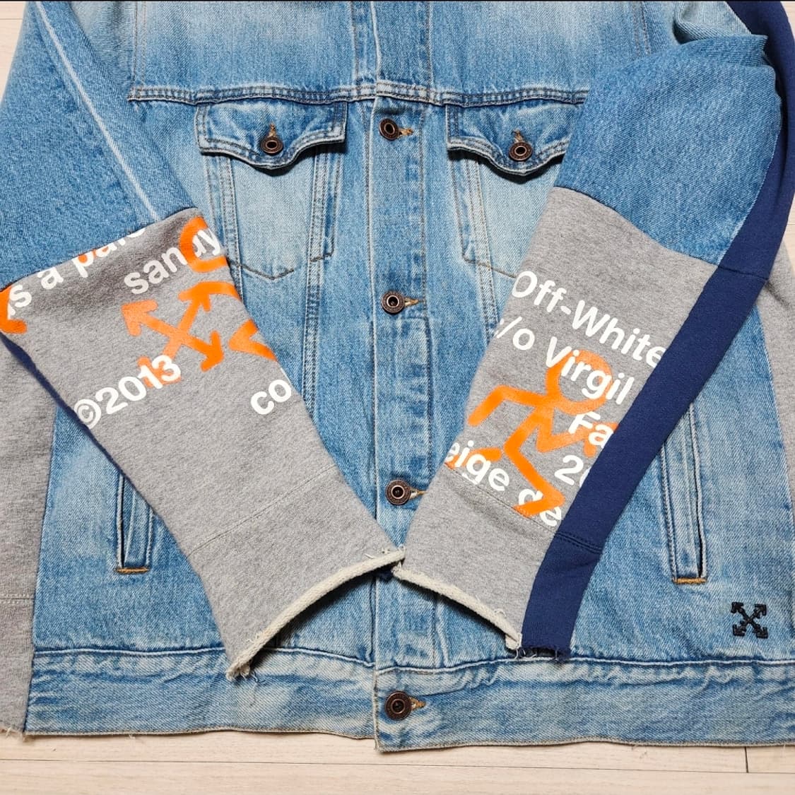 정품 오프화이트 데님 자켓  상품이미지3