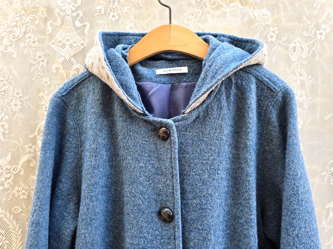 일본 셀프 서비스 울 후드코트 상품이미지2