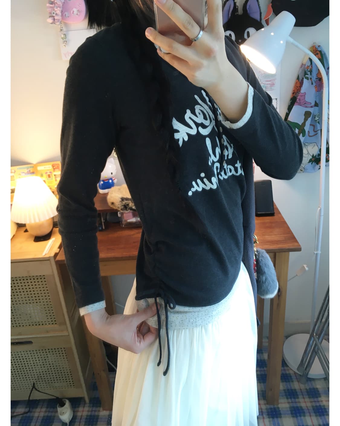 vintage side string long sleeve charcoal 상품이미지4