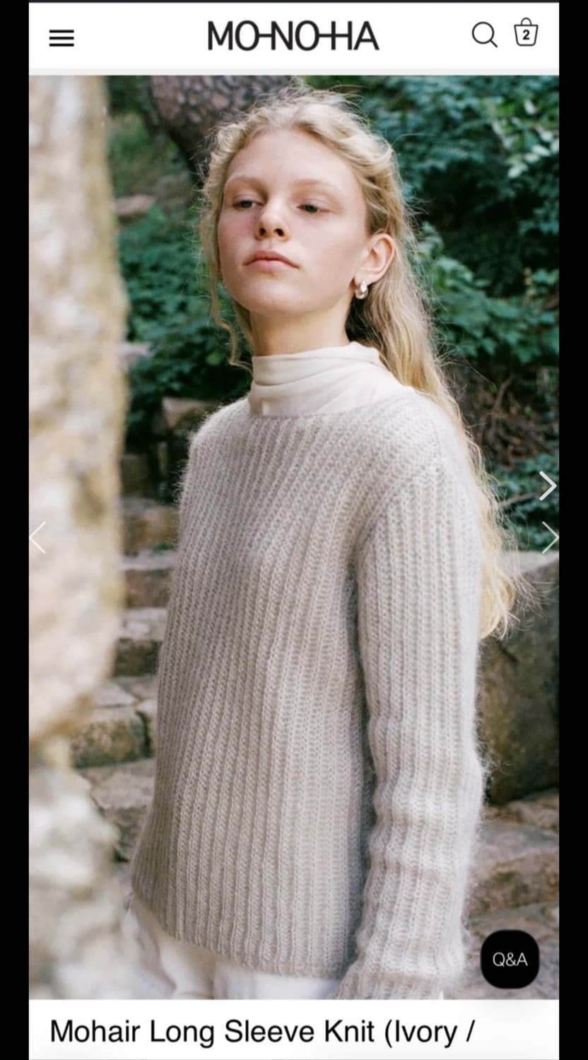 모노하 모헤어 롱 슬리브 니트 상품이미지1