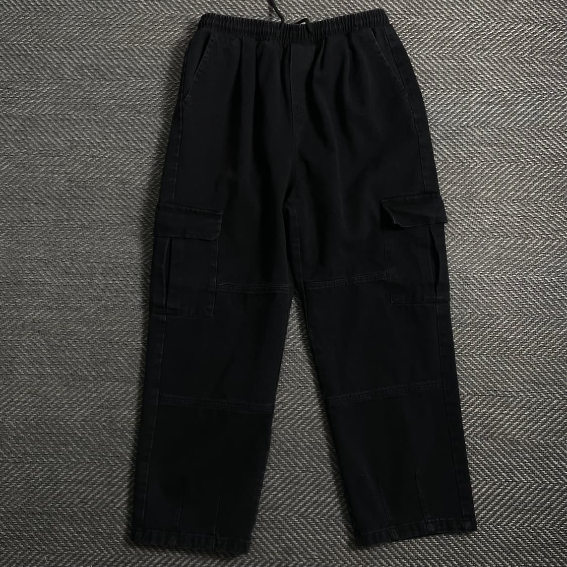 빈티지 루즈핏 데님 카고 팬츠 블랙o 4374 상품이미지2