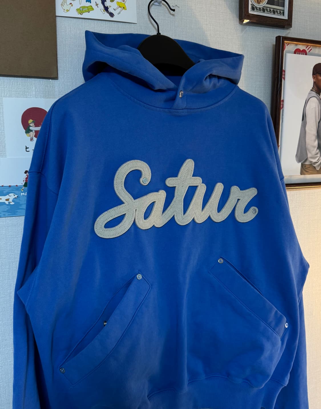 [L] 세터 루고 아플리케 리벳 후드티 블루 상품이미지4