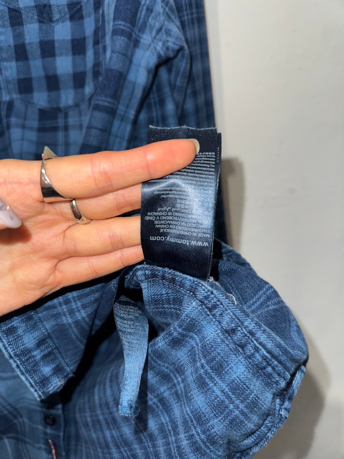 타미힐피거 블루 체크 셔츠 상품이미지6