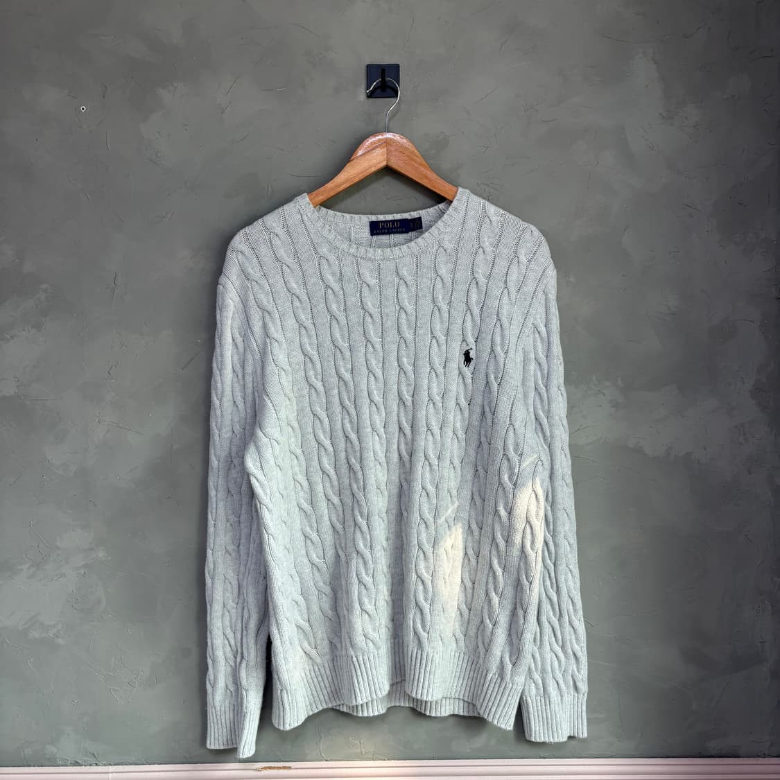 폴로 랄프로렌 꽈배기 니트 라이트 그레이 상품이미지1