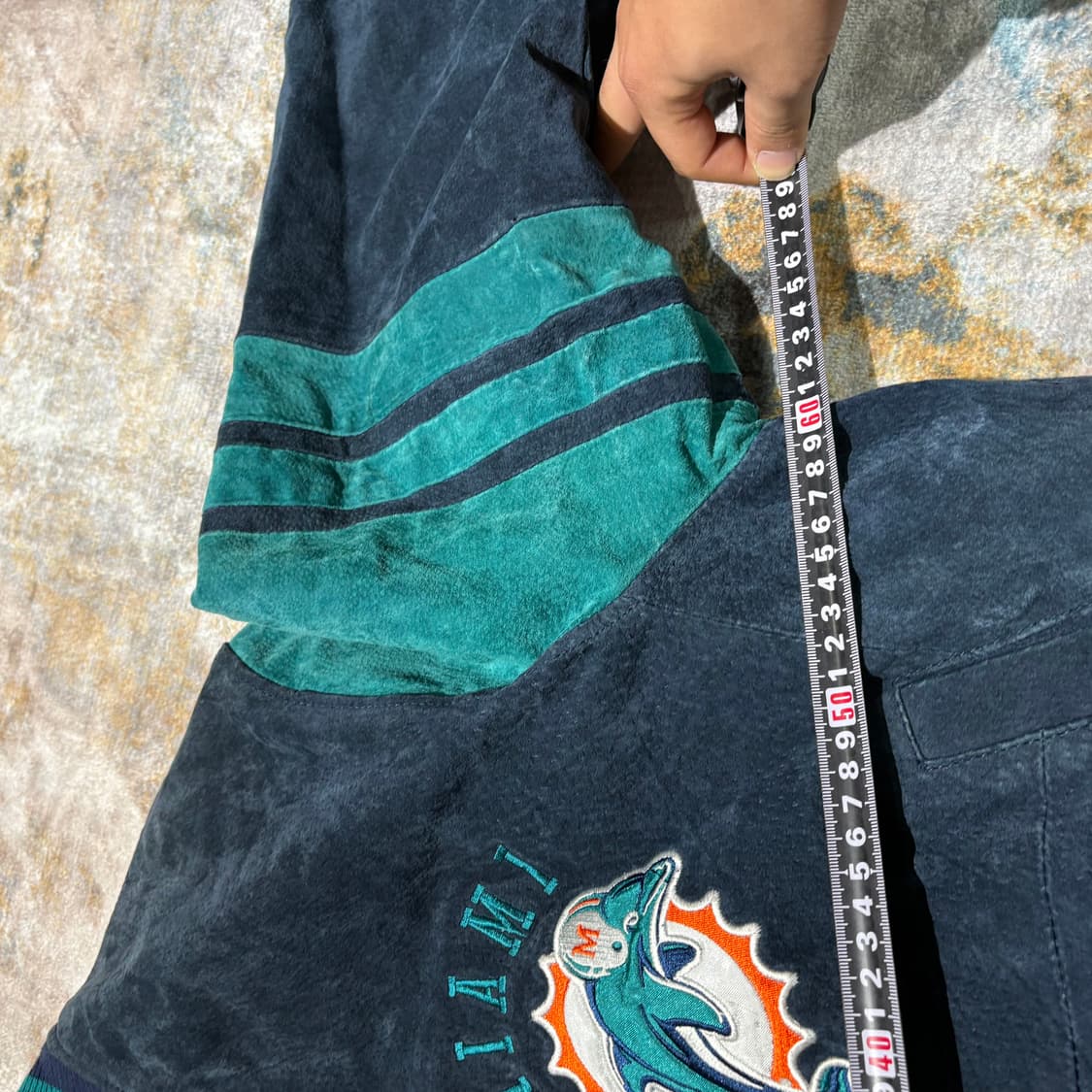 NFL 마이애미 돌핀스 바시티 가죽레더자켓 상품이미지9