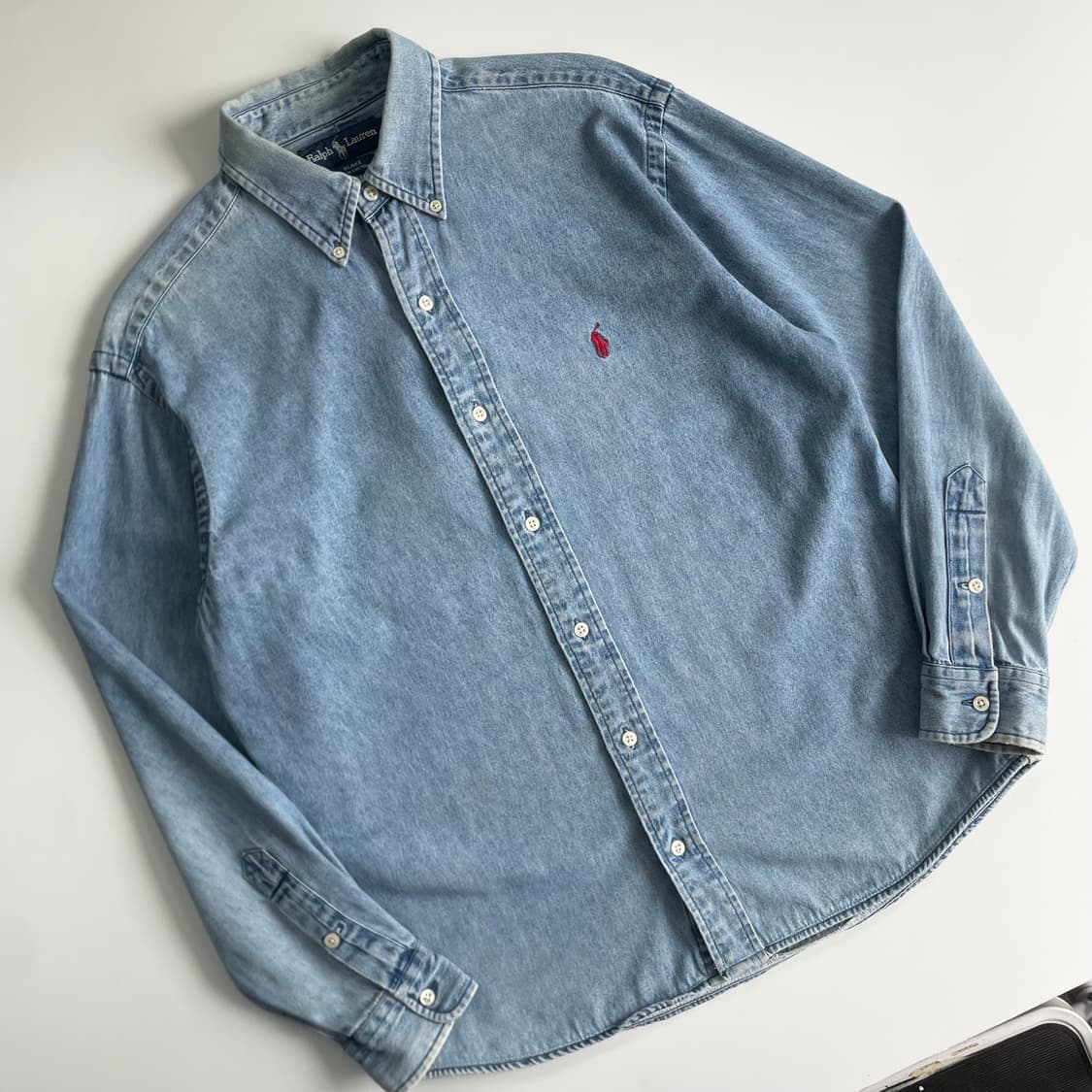 Polo 폴로 랄프로렌 90‘s 데님 워시드 셔츠 상품이미지2