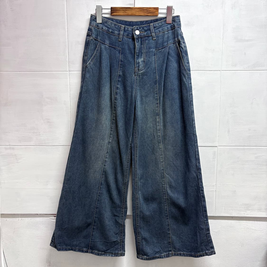 핀턱 데님 와이드 팬츠 (JPN) 상품이미지1