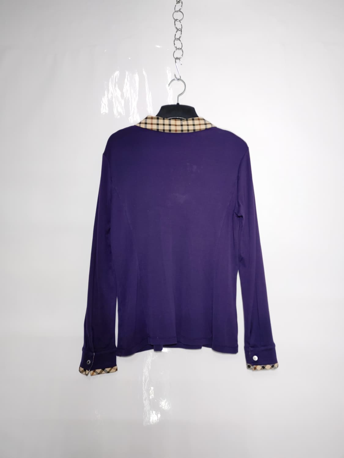 DAKS 닥스 여성 체크배색 긴팔카라티 상품이미지2