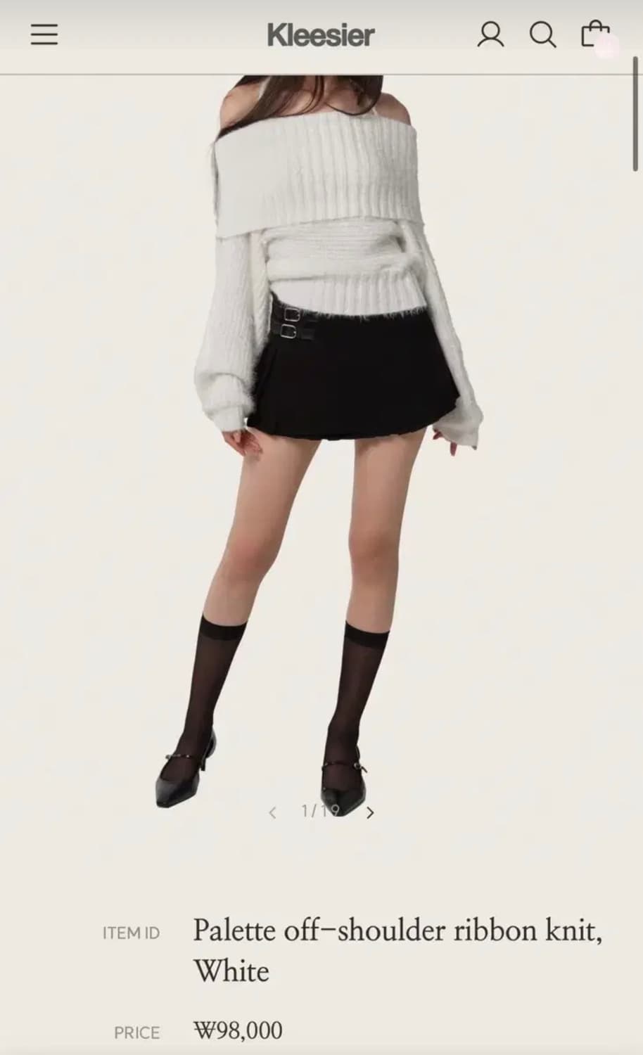 클리시어 팔레트 니트 화이트 상품이미지3