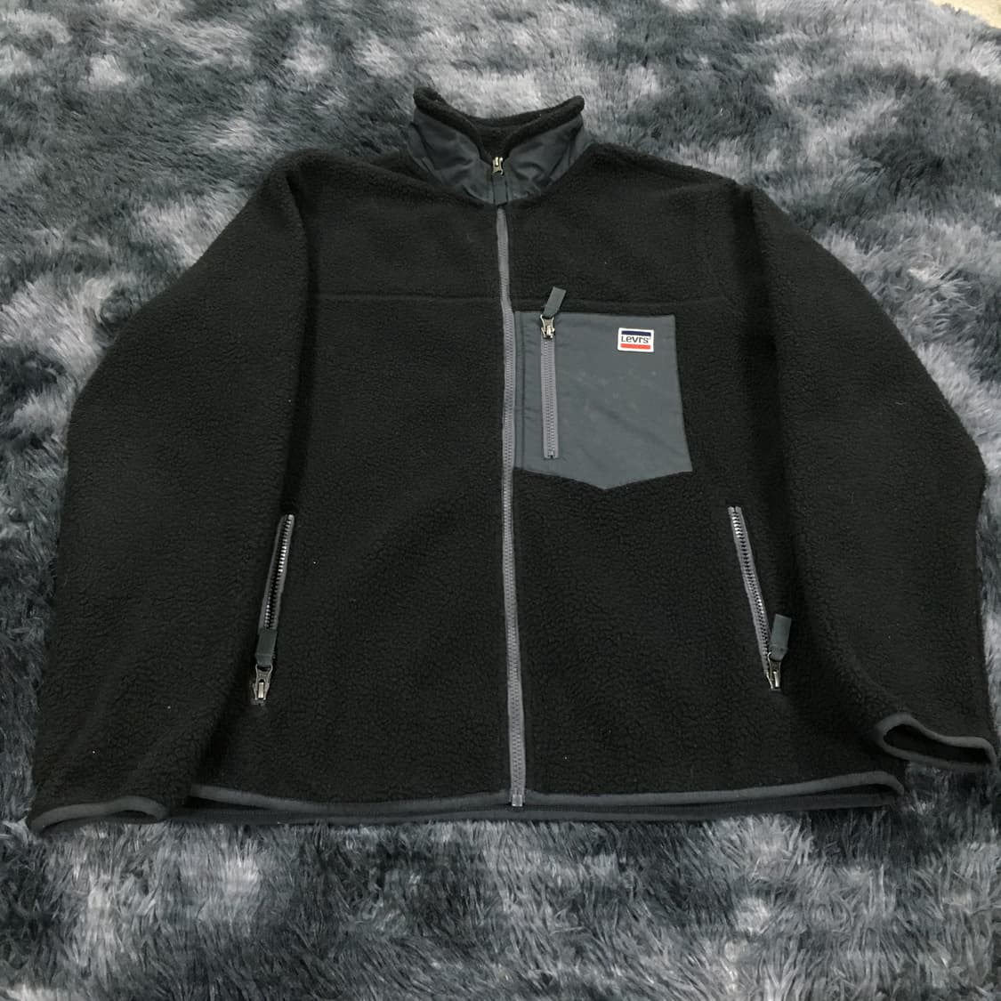 투티/0288 리바이스 플리스 오리지널 집업 블랙 후리스 반폴라 상품이미지2