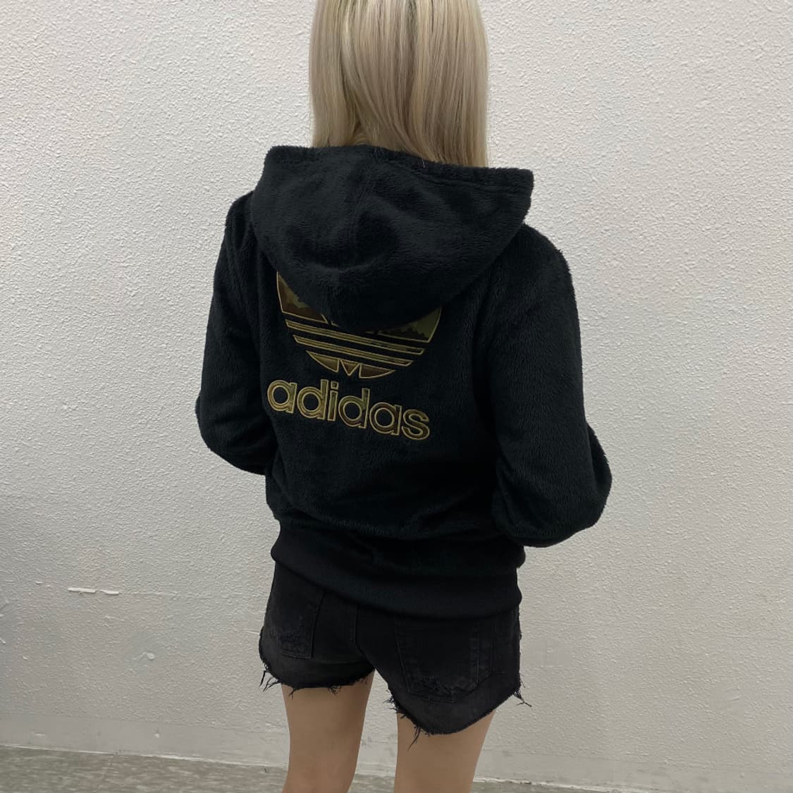 아디다스 카모포인트 블랙 셰르파 후드집업 L 상품이미지1