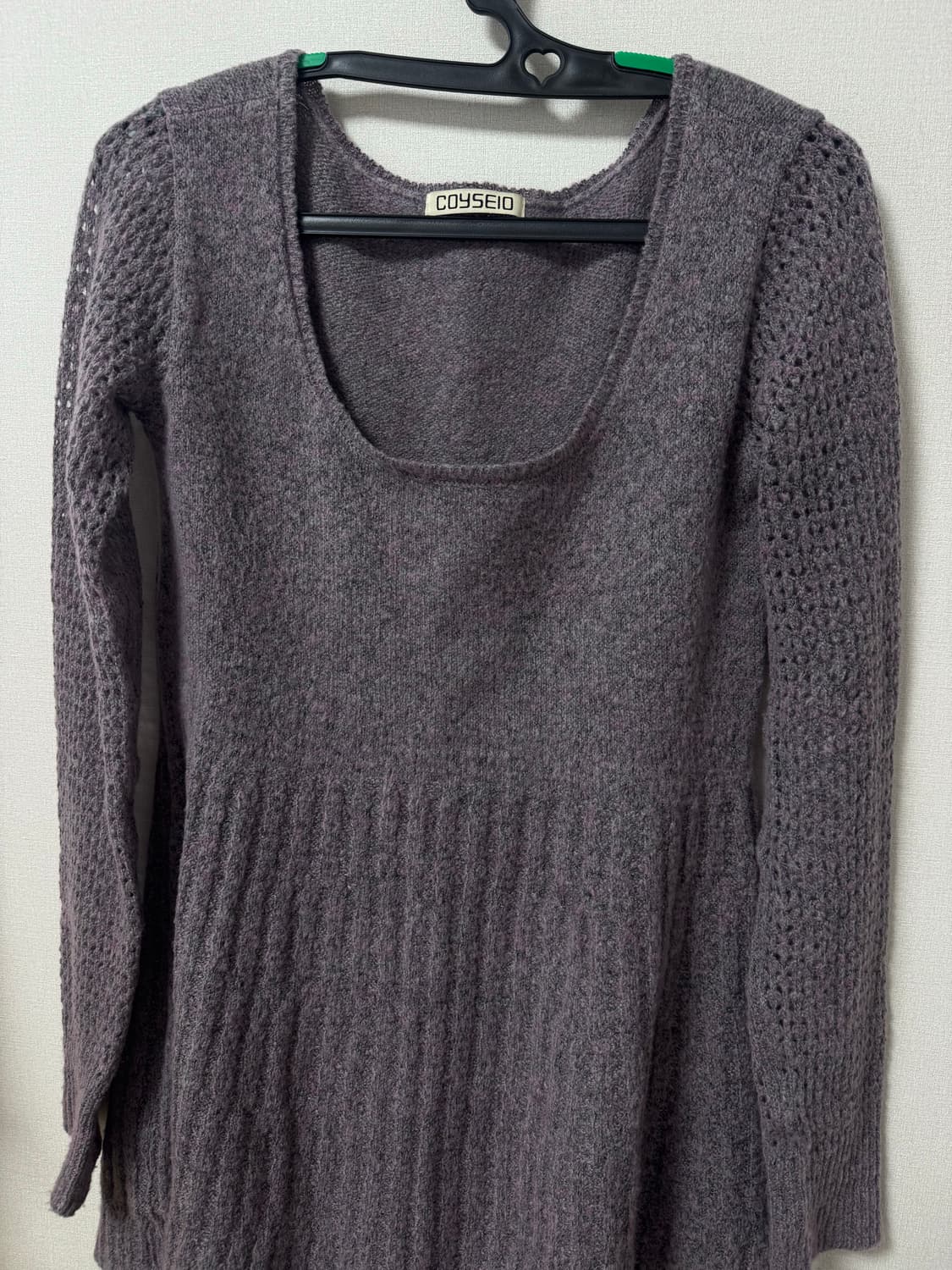 코이세이오 COYSEIO 소프트 벨 니트 퍼플 그레이 상품이미지5