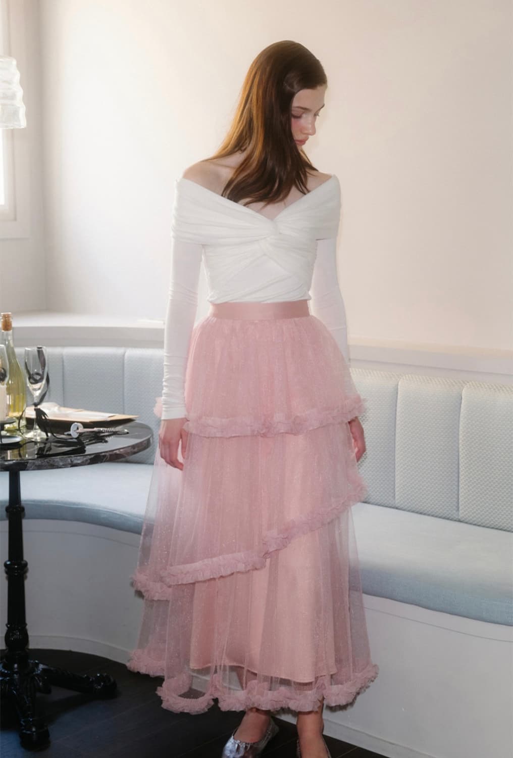 더티스 로즈 튤 샤스커트 드레스 상품이미지2