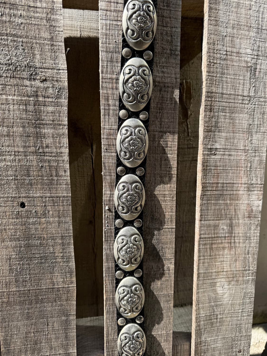 90s Nanni Croc Embossed Concho Belt 상품이미지2
