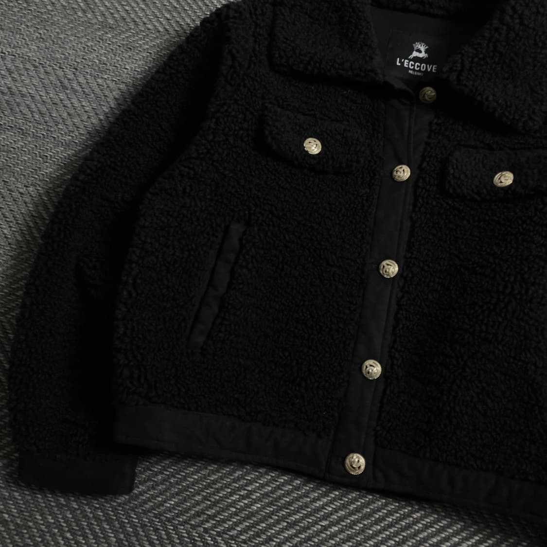 빈티지 우먼스 플리스 자켓 블랙o 4330 상품이미지3