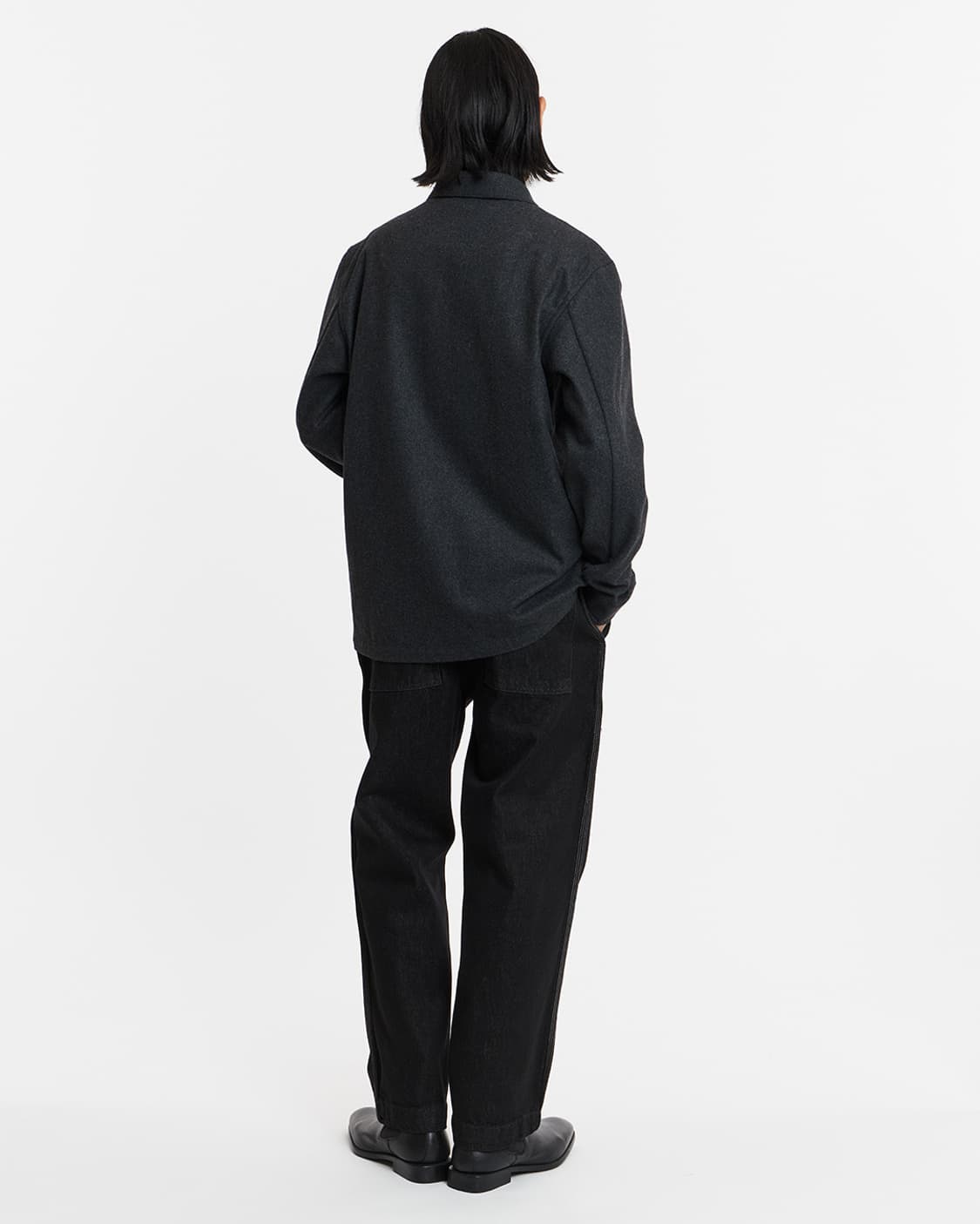 Unaffected Zip-up Shirt Charcoal 상품이미지6