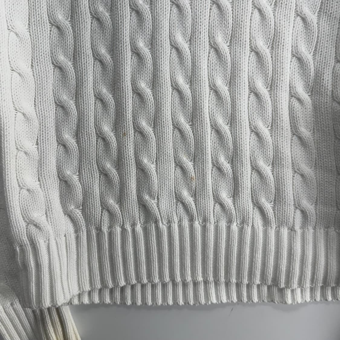 Polo 폴로 네이비 포니 화이트 브이넥 케이블 니트 상품이미지7