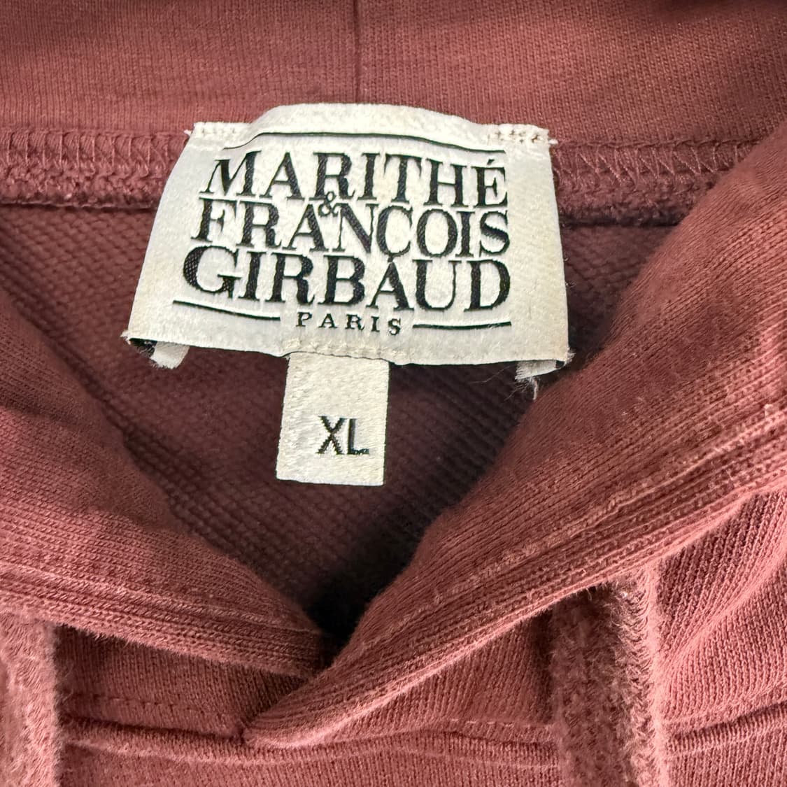 (XL) 마리떼 프랑소와 저버 스몰로고 후드티셔츠(버건디) 상품이미지2
