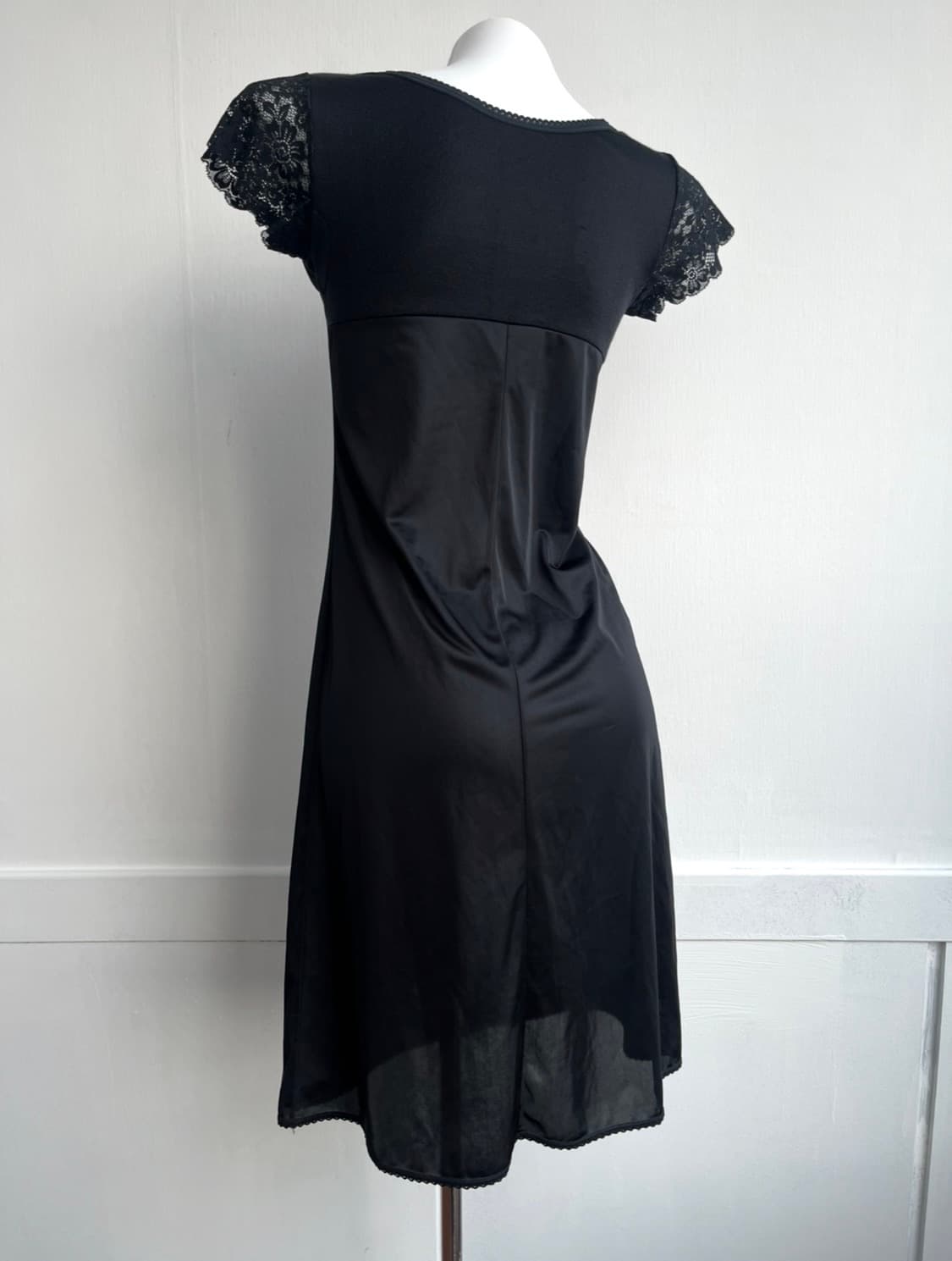 블랙 실크 레이스 슬립 상품이미지4