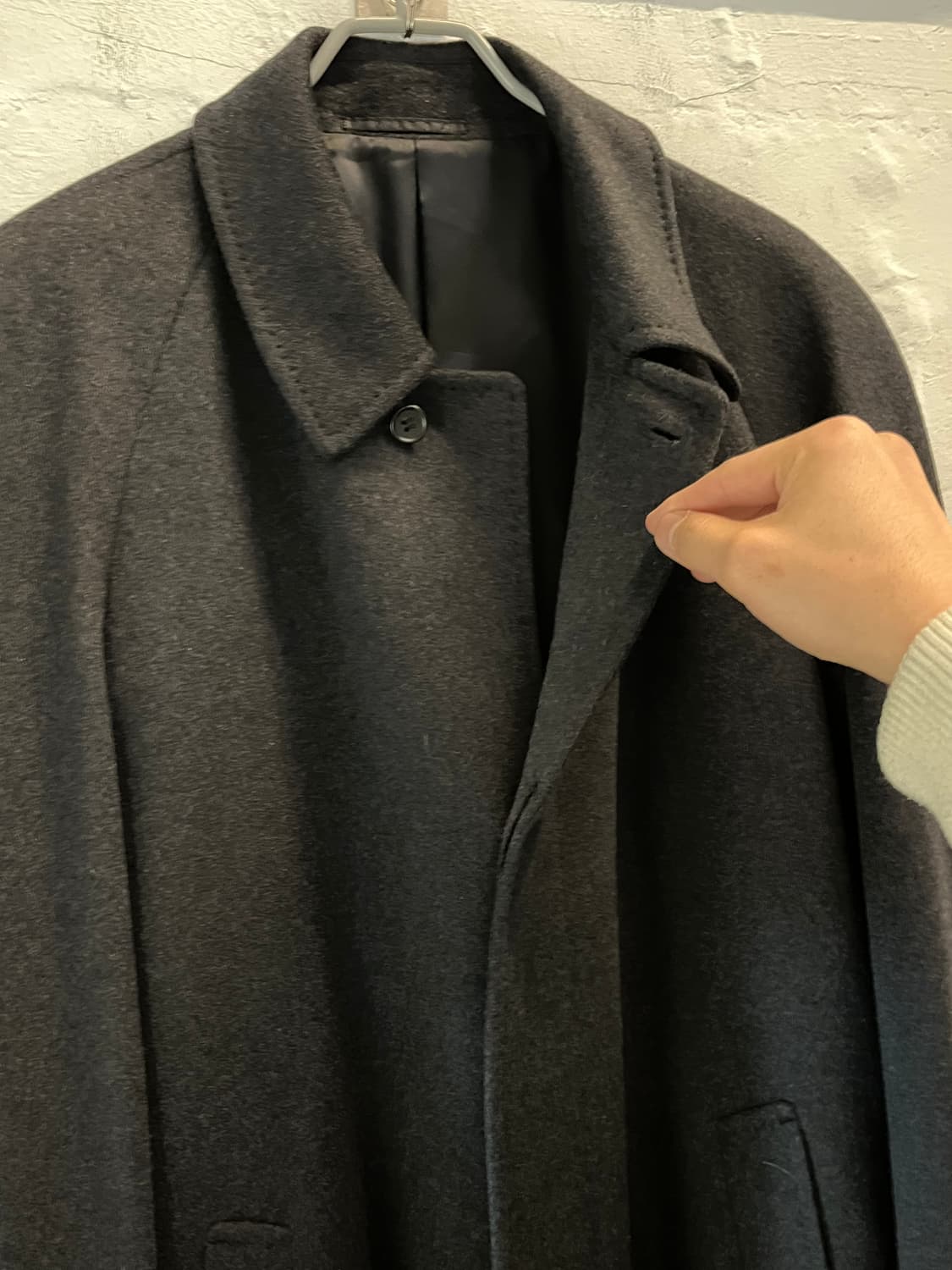 Grand George 차콜 캐시미어 싱글 코트 L 상품이미지3