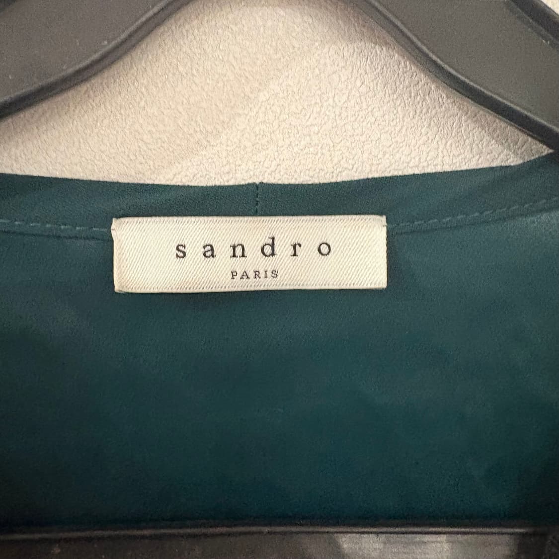 산드로 레이스 장식 원피스 다크 그린 상품이미지4