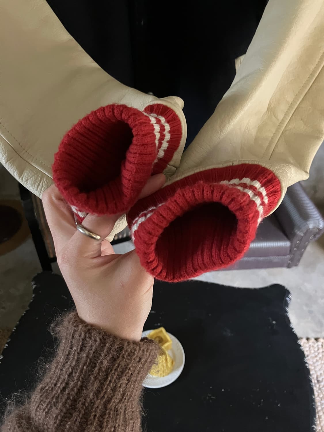 [vintage]BEAMS varsity jacket(Leather sl 상품이미지4