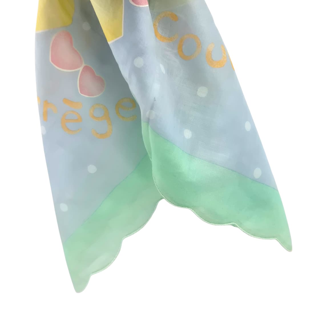 90s 꾸레쥬 하트 물방울 꽃잎 스카프 패브릭 상품이미지2