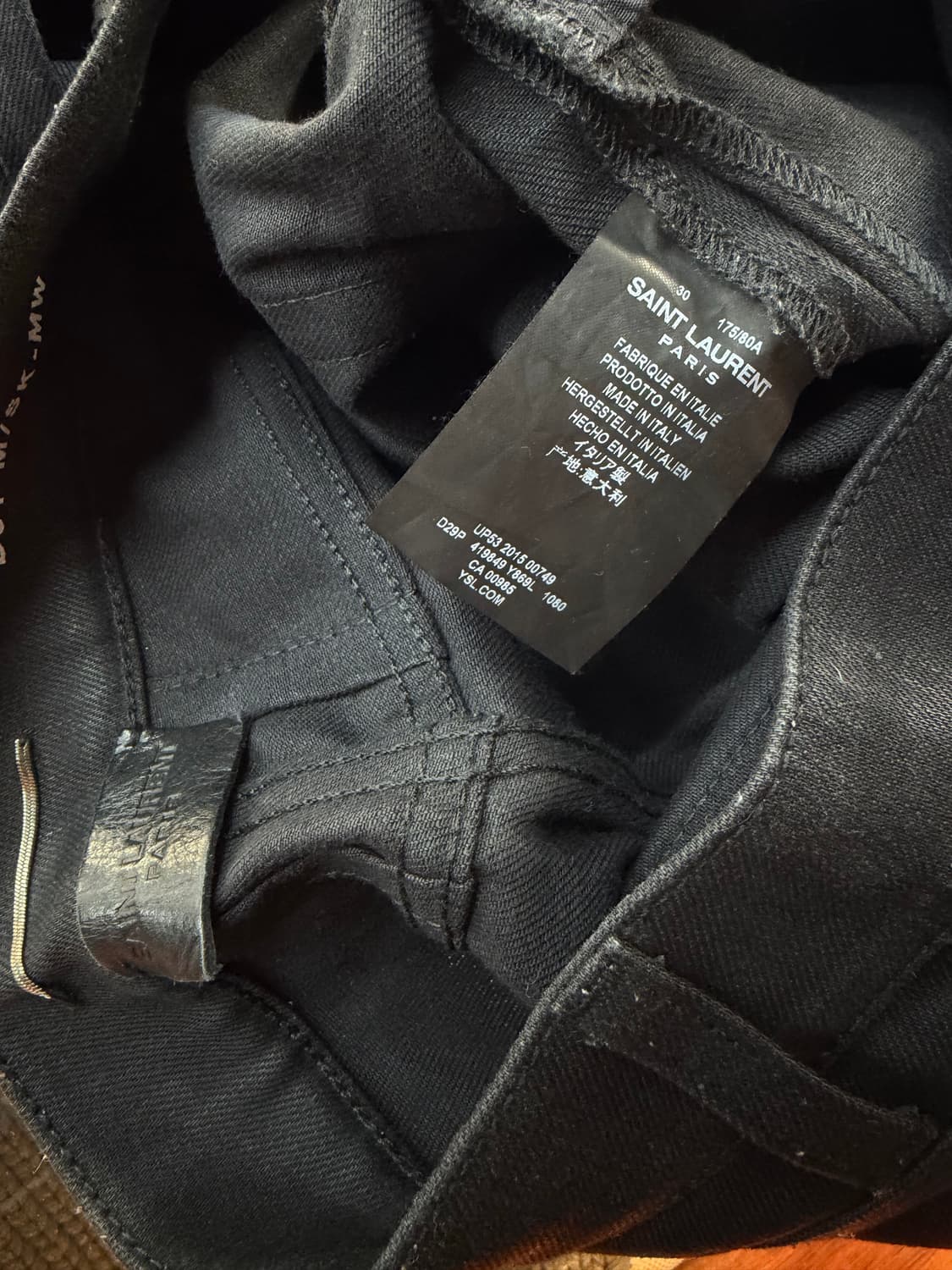 30~31/ 생로랑 15FW 에디슬리먼 밑단디스 블랙진 상품이미지9