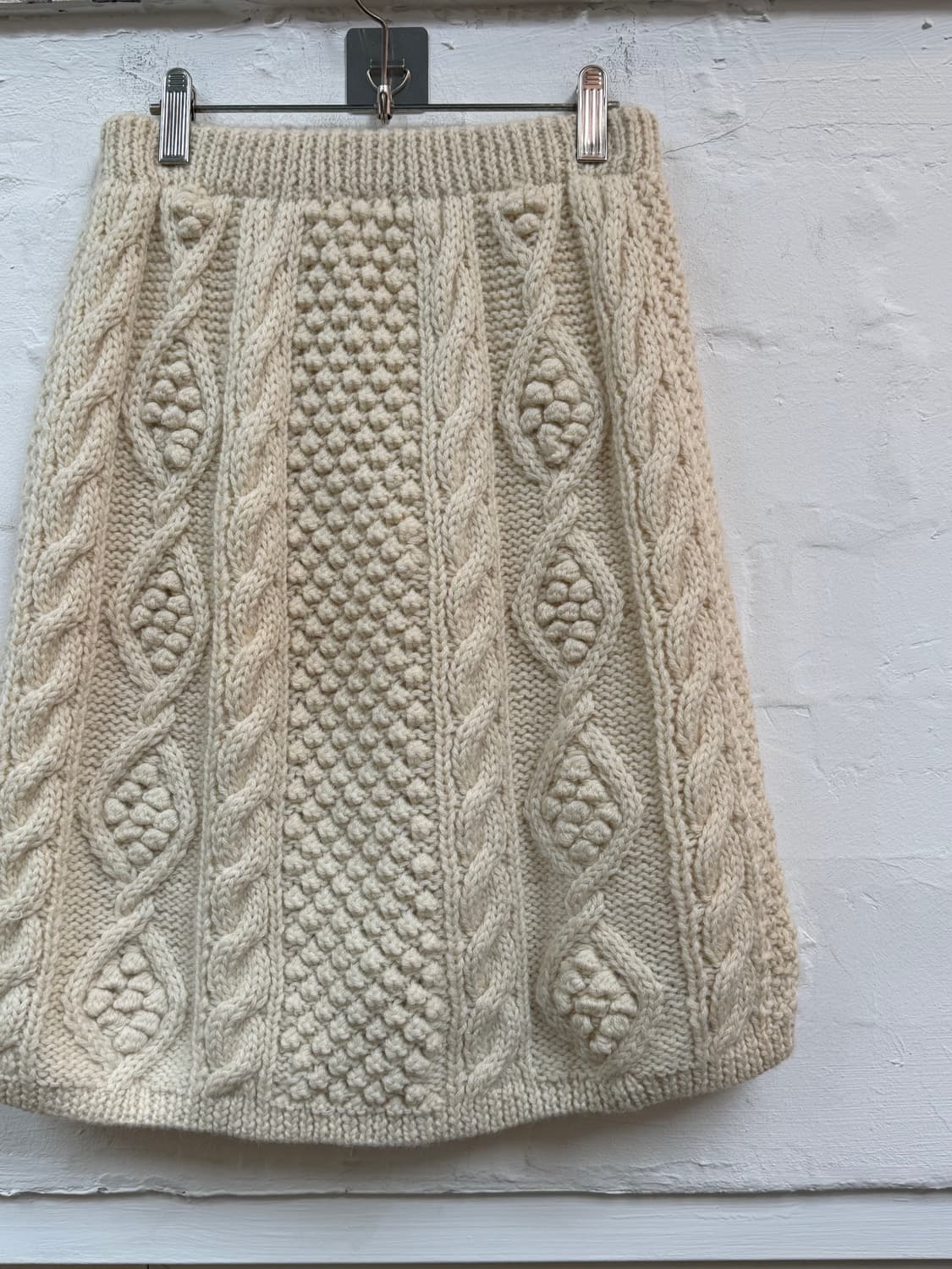 Sweets Cabin 아이보리 울 케이블 니트 스커트 치마 상품이미지2