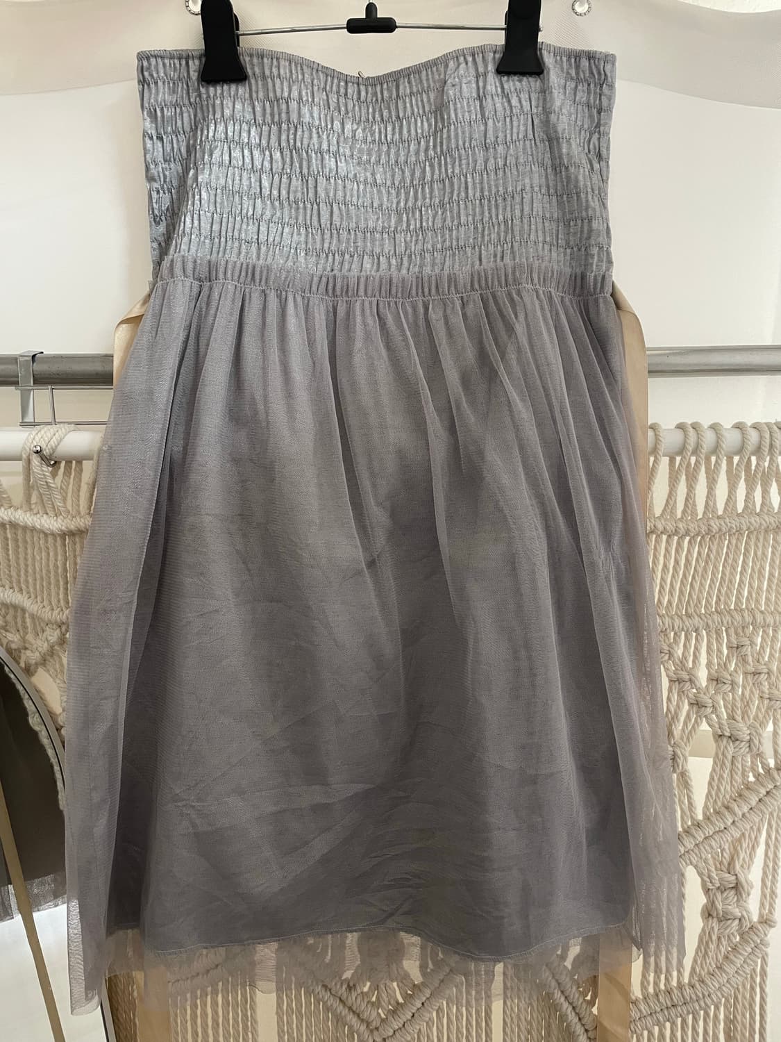 그레이 스모크 셔링 쉬폰 스커트 상품이미지1