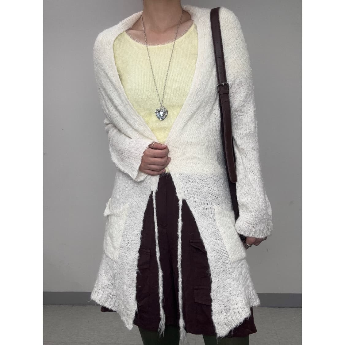 빈티지 아이보리 롱 가디건 상품이미지1