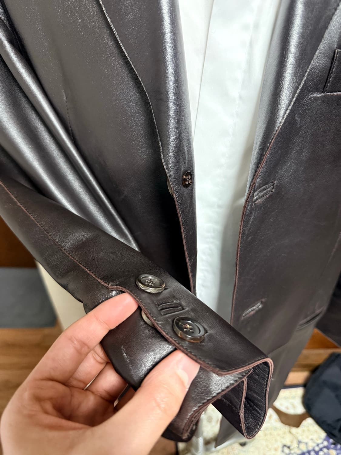 아르마니 꼴레지오니 레더 자켓 상품이미지3