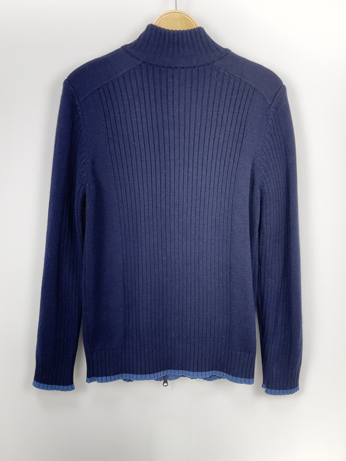 라코스테 네이비 하이넥 울 지퍼 가디건 상품이미지5