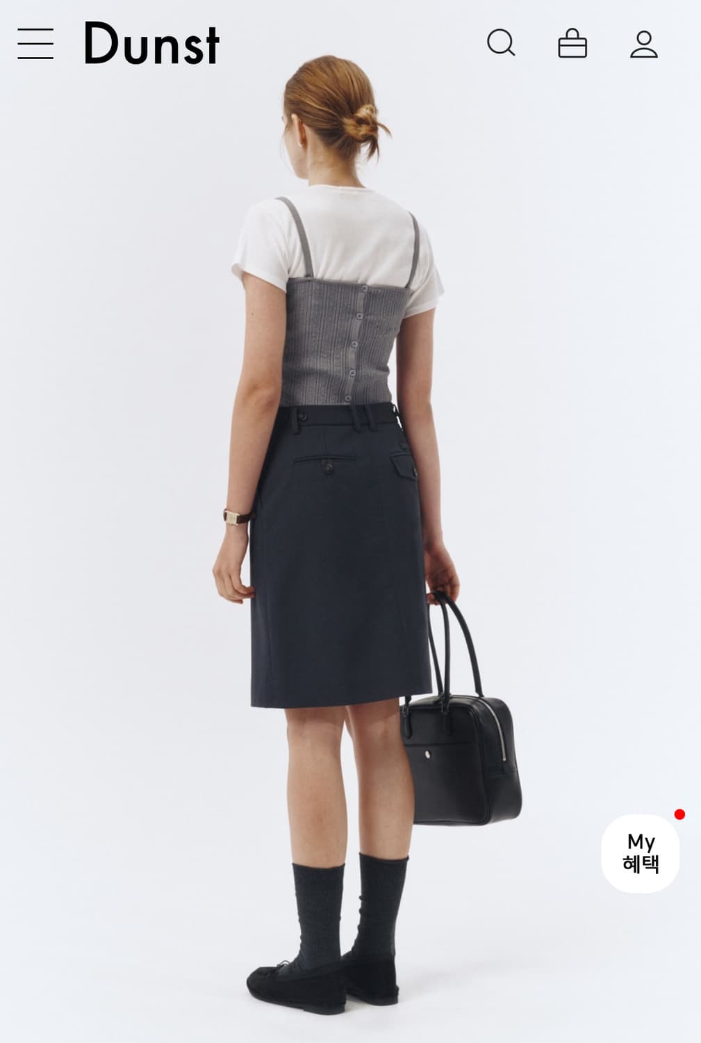 Dunst 던스트 CLASSIC A-LINE SKIRT 차콜 S 상품이미지2