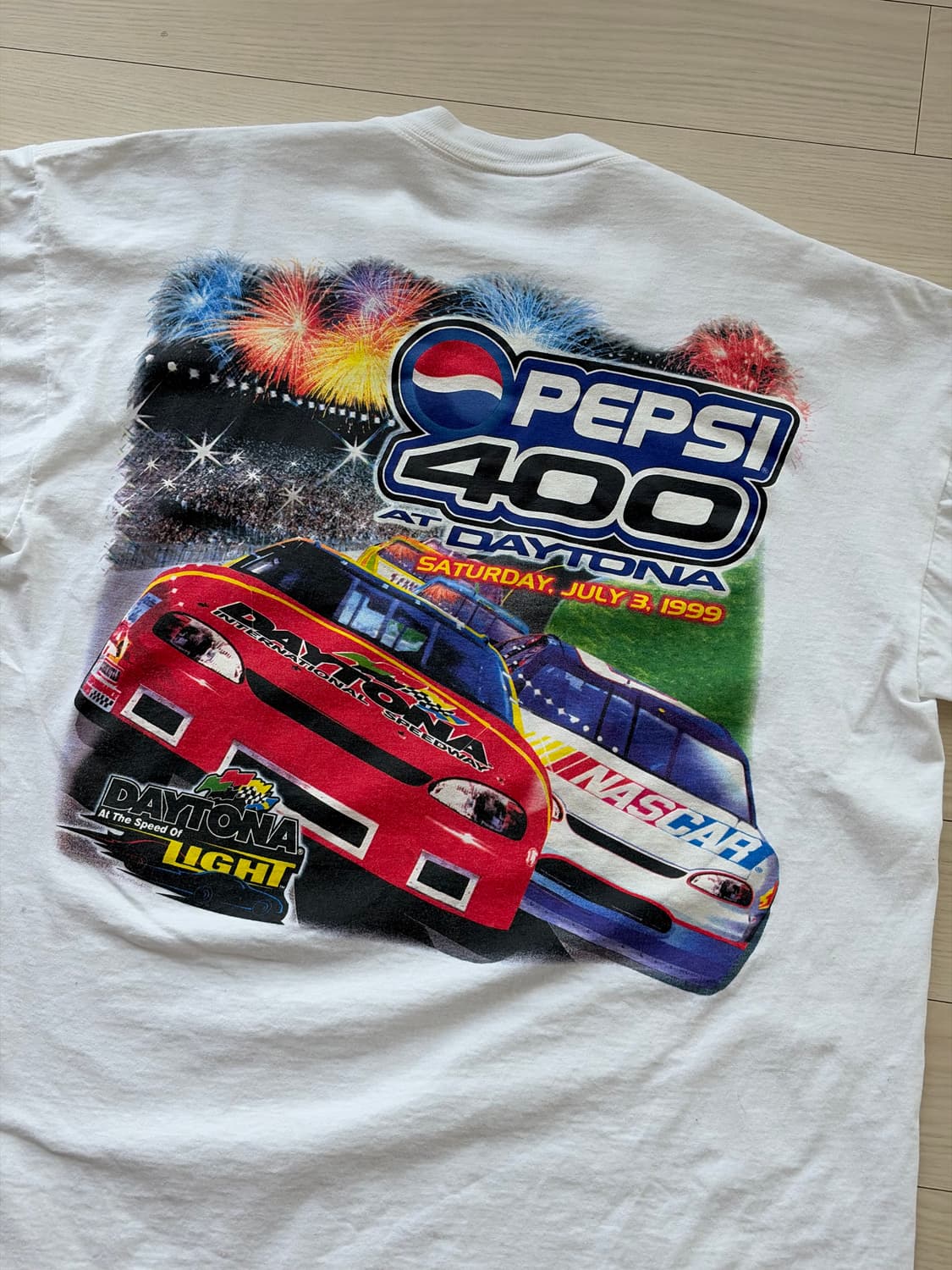 90s 1999 NASCAR 펩시 400 데이토나 프로모 티셔츠 L 상품이미지5