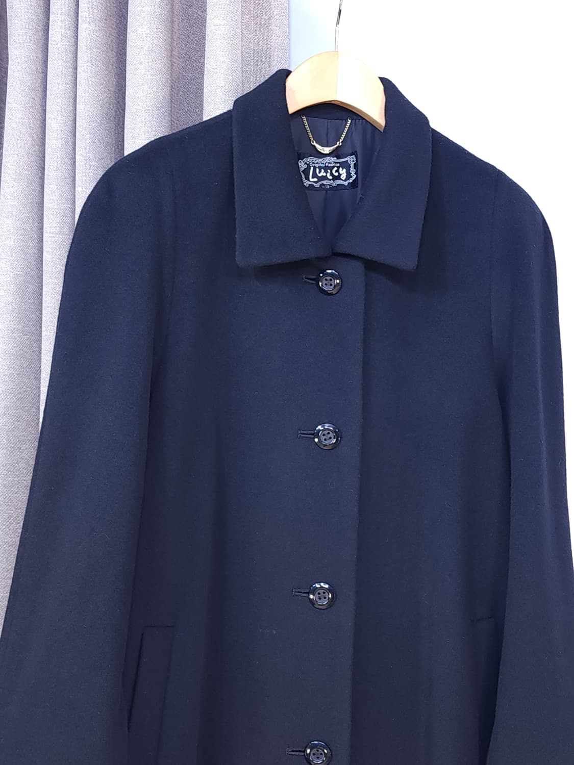 캐시미어100% 블랙코트 상품이미지3