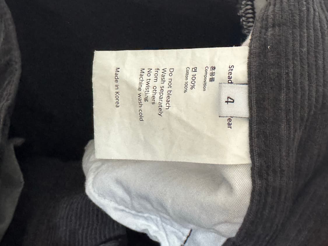 [SEW] 스테디에브리웨어 세미 와이드 코듀로이 5포켓 팬츠 다크그레이 상품이미지9