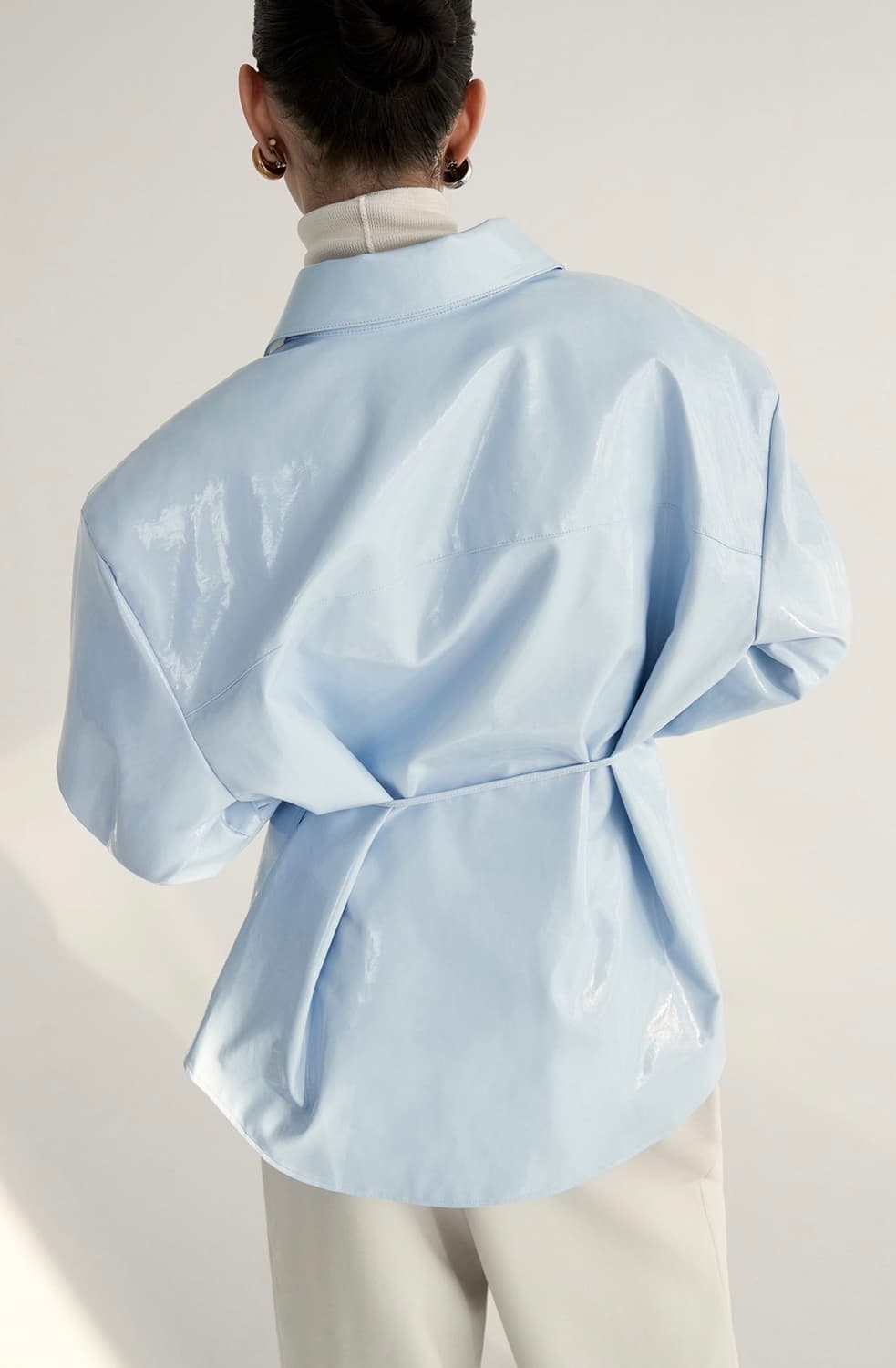 새상품) 드래곤블루스 비건 레더 스트랩 셔츠 자켓 상품이미지4