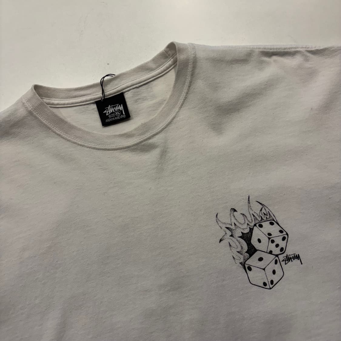 [XL] 스투시 파이어 다이스 반팔 티셔츠 화이트 C517 상품이미지3