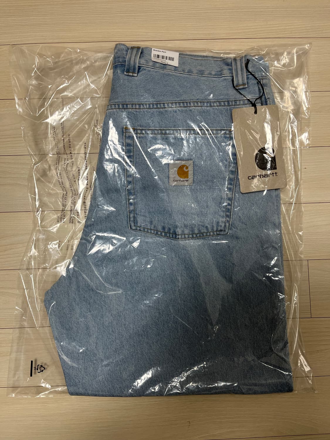 [L] 칼하트wip 브랜든 팬츠 블루 헤비 스톤 블리치드 새상품 상품이미지2